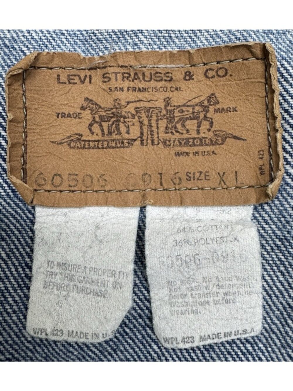 Vintage Levis Orange Tab Denim Vest Western Made In USA 60506-0916  Mens Size XL - Picture 8 of 10
